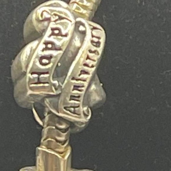 Silver charm ~ "Happy Anniversary" ~ sterling silver - Picture 4 of 11